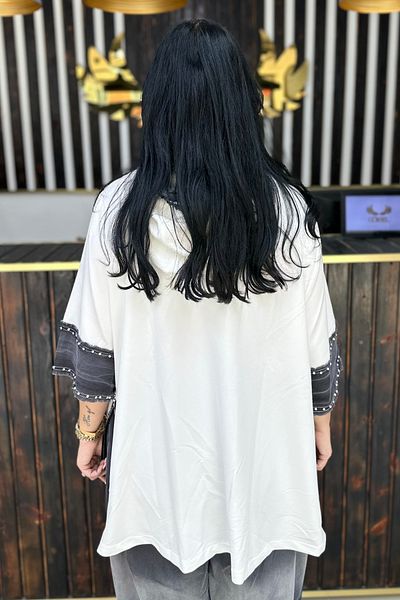 GÖKSEL Lettered Tunic Super Battal Large Size