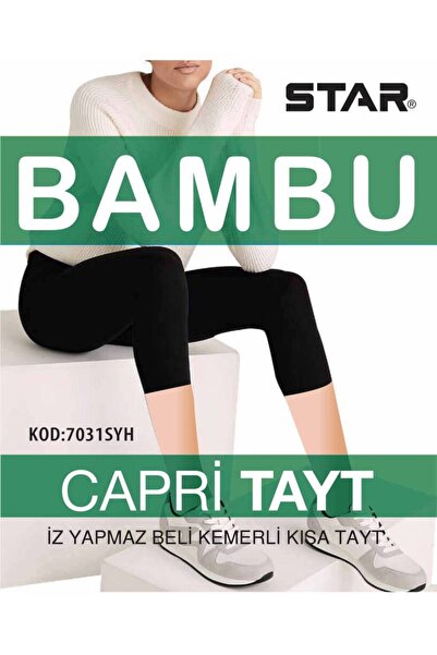 Star بنطلون كابري أسود من الخيزران العضوي للنساء