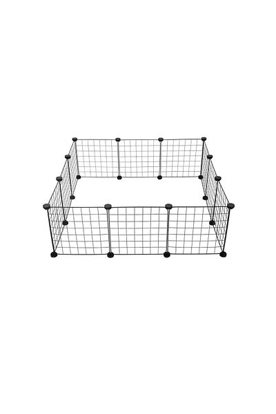 Nuxie Tarc metalic pentru animale mici, 30 cm inaltime, 90x90 cm, otel si plastic, negru