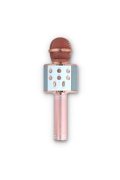 FOXMAG24 Karaoke microphone, Wireless, Bluetooth, Built-in speaker, 2600 mAh, Rose gold/Silver
