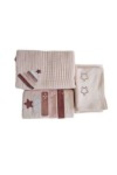 Class Home Collection Βρεφικό σετ - κλινοσκεπάσματα και κουβέρτα μουσελίνας με ανάγλυφο κέντημα, ροζ του κέικ