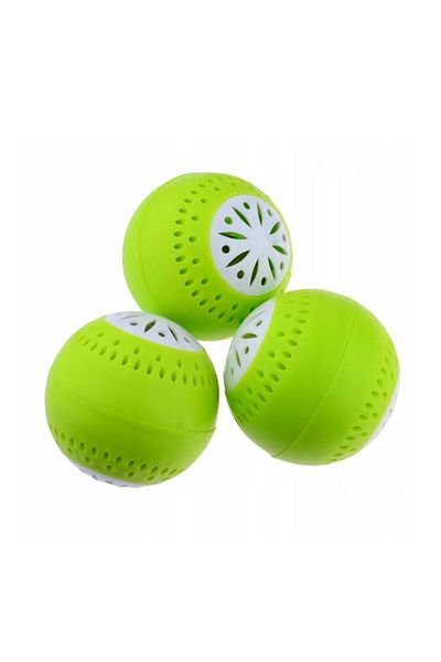 OEM Set of 3 odor absorbing balls for the refrigerator, plastic, diameter 5 cm, green