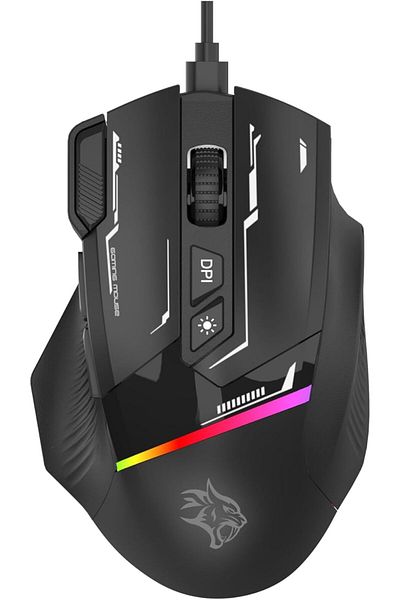 porodo Gaming 8D RGB Wired Mouse DPI 7200 - Black