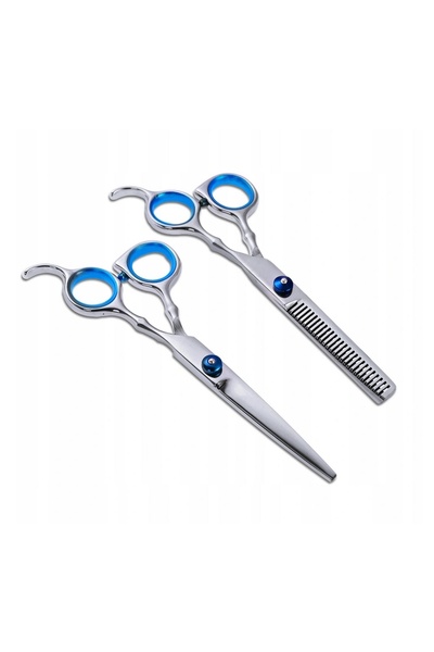 OEM Set de 2 foarfece de tuns și rotit părul, 6, oțel, argintiu cu elemente a...