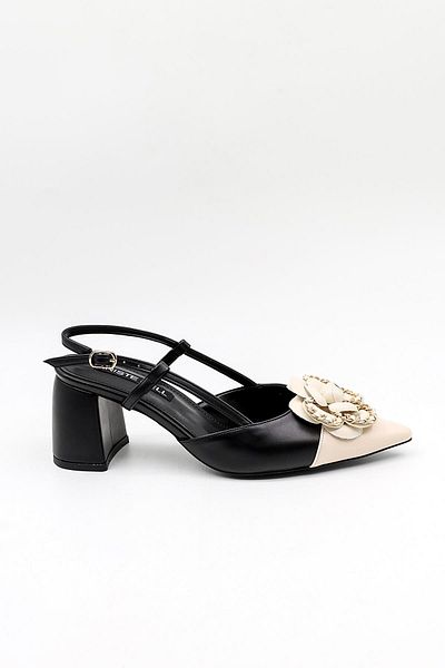 KRISTE BELL Imported Rose Buckle Evening Dress Shoes Kb2201 Black Skin