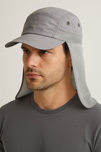 CosmoOutlet Gray Legionnaire Hat for Summer Enselic Land with Uv Protection