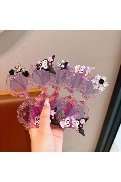 The Cloudish Shop Girl's Glitter Sunglasses Li̇la Kuromi̇ /Uv400 Protected