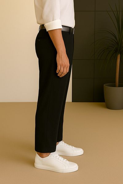 Firststops Men's Black Linen Trousers – Breathable, Relaxed Fit Casual Wear -Wide Size Range-