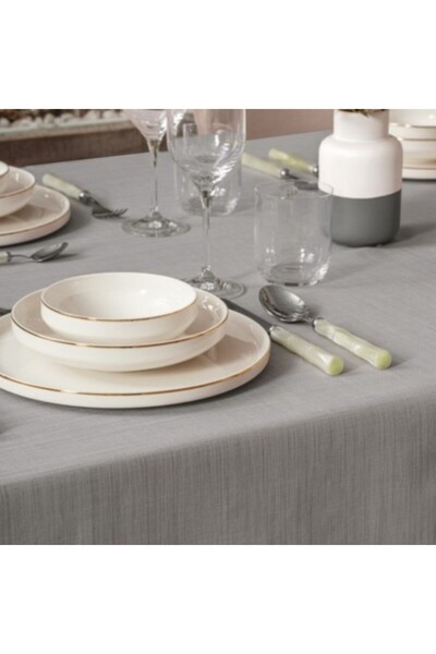 Cotton Box Tablecloth 155 x 220 cm Cotton Box, Plain Grey