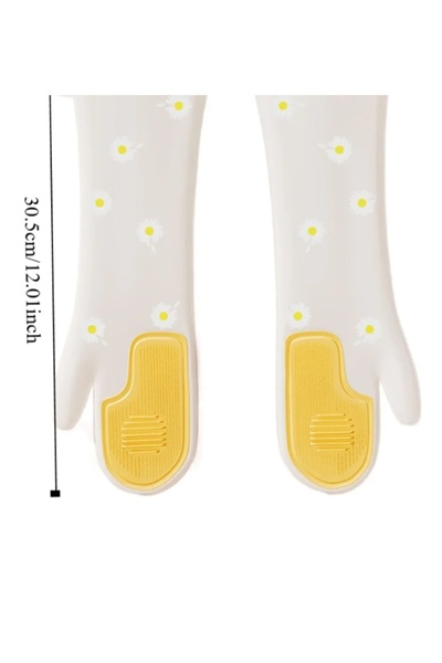 Amentes Silikon Uç Detaylı Ultra Hijyenik Bulaşık Yıkama Eldiveni Su Geçirmez Bulaşık Ve Temizlik Eldiveni