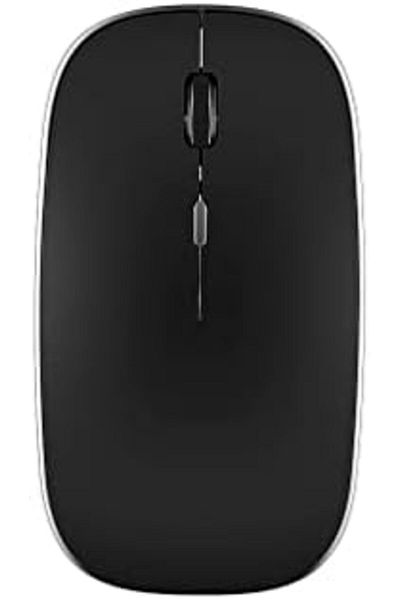 Glassology Dual-Mode Wireless Mouse Bluetooth 5.0 & USB 2.4G, Silent Noiseless Slim Design for Lapto