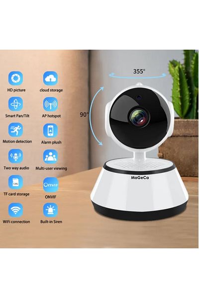 MaGeCa Wifi ® Surveillance Camera, Hd 720p, Night Vision, Two-Way Communication