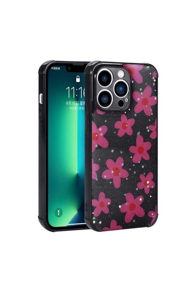System Com حافظة SYS Popy لامعة متوافقة مع iPhone 13 Pro Max مع حماية للكامير...