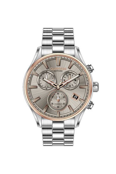 Quantum Pwg1193.560 Quartz Steel Gray Beige Dial Sapphire Glass 10 Atm 44 mm Men's Wrist Watch