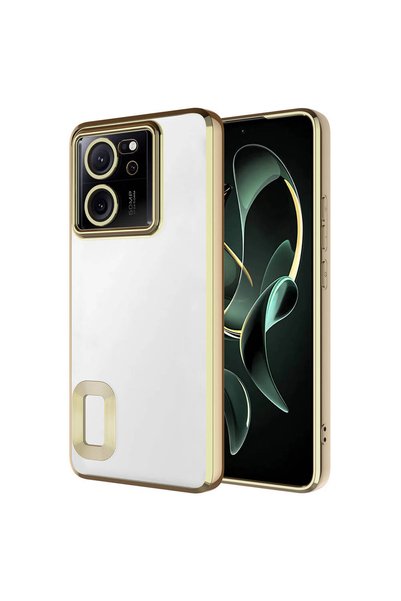 System Com حافظة Mi 13T Pro مع حماية للكاميرا وشعار SYS Omega - ذهبي
