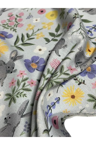 iki iplik Ύφασμα Baby Interlock από 100% οργανικό βαμβάκι – Μίνιμαλ μοτίβο κουνελιού (πλάτος: 155 cm)