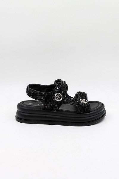 KRISTE BELL Imported Women's Stone Sequin Sandals Kb0100 Black
