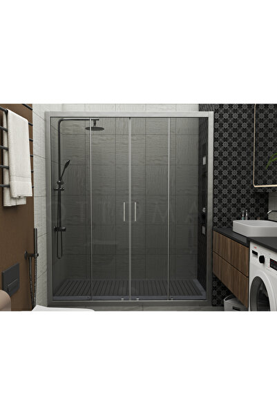 Marka İKİ DUVAR ARASI PARLAK KROM FÜME RENK h:190 DUŞAKABİN 150-200 CM ARASI