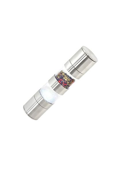 OEM Double manual grinder for 2 spices, adjustable grinding diameter, plastic and aluminum, 22 x 5