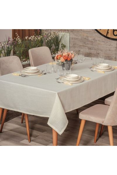 Cotton Box Tablecloth 155 x 220 cm Cotton Box, Plain Cream