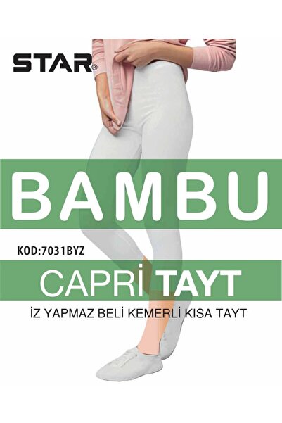 Star بنطلون كابري نسائي من الخيزران العضوي باللون الأبيض