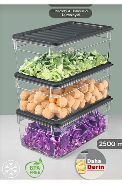 VZN Refrigerator and Freezer Organizer Set - Compatible Storage Container