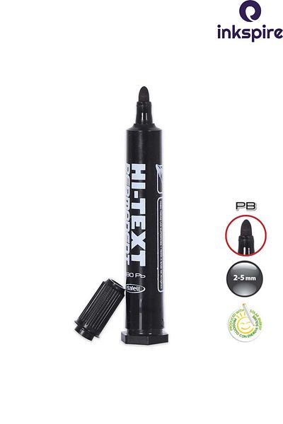 inkspire Round Tip Permanent Marker Pen 2Pcs Hi-Text Flat Tip Acetate Marker Marking Parcel Drawing Sack