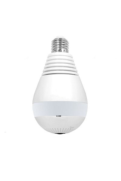 FOXMAG24 Cameră panoramică în formă de bec, Wifi Smart, V380, albă