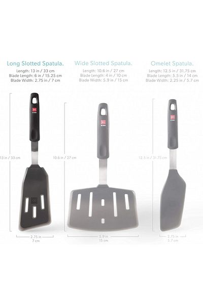 di Oro Living Di Oro Spatula, stainless steel/silicone, silver/black, 7 x 33 cm
