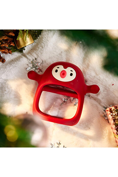 Malvys Penguin pacifier, food grade silicone, BPA free, 0-12 months, Red