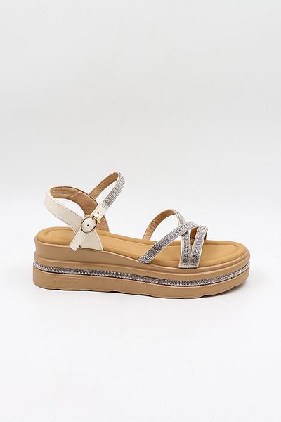 KRISTE BELL Imported Women's Stone Sandals Kb0095 White