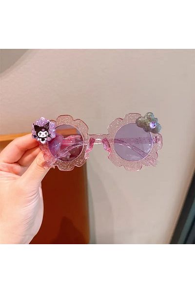 The Cloudish Shop Girl's Glitter Sunglasses Li̇la Kuromi̇ /Uv400 Protected