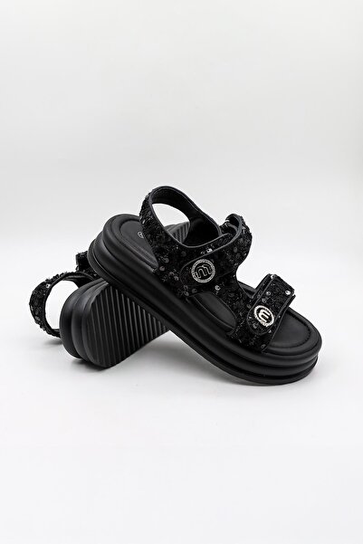 KRISTE BELL Imported Women's Stone Sequin Sandals Kb0100 Black