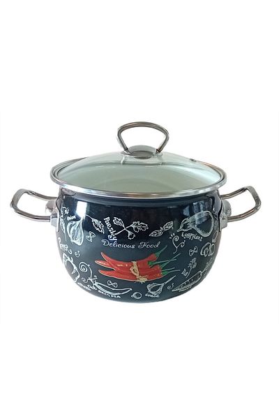 HAPPY COOKING Happy cooking paprika enamel pot 3.5 l