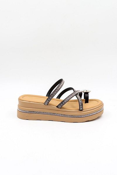 KRISTE BELL Imported Women's Stone Flip Flops Kb0064 Black