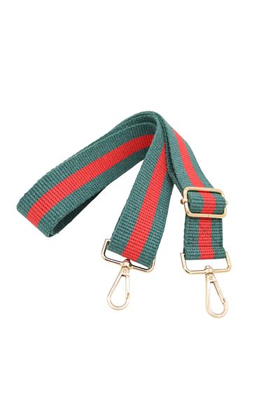 Anatolia Green-Red Cotton Adjustable Bag Shoulder Strap 4 cm X 120 cm