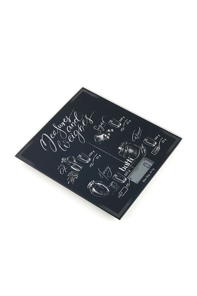 BOTTİ Botti Black Board Kitchen Scale, glass, black, 20 x 18 cm, 5 kg