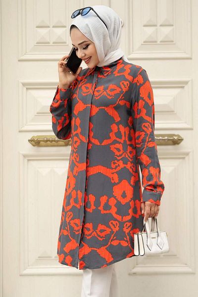 Neva Style Τονίκ Hijab με σχέδια 11685KRMT