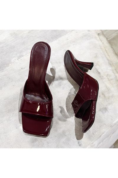runa shoes Heeled Slippers Patent Leather Slippers