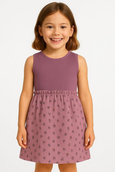 Pollito Girl's Floral Patterned Lined Dress