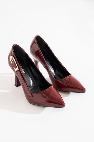 Mulini Women's Pointed Toe Buckle Detailed Stiletto Heeled Shoes