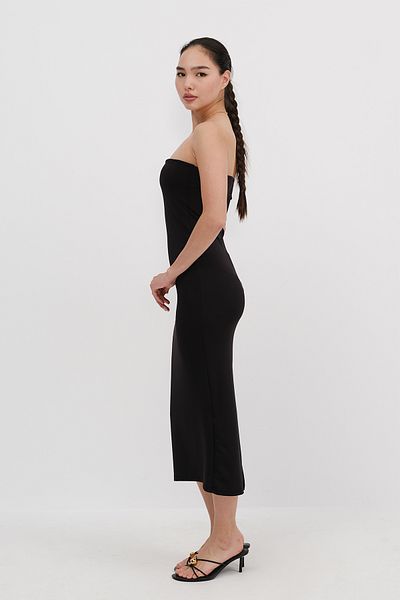 Addax Strapless Slit Dress E0359