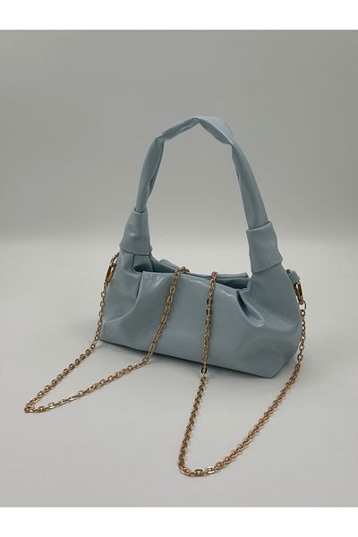 Elanore Knotted Women's Hand and Shoulder Bag with Chain Detail