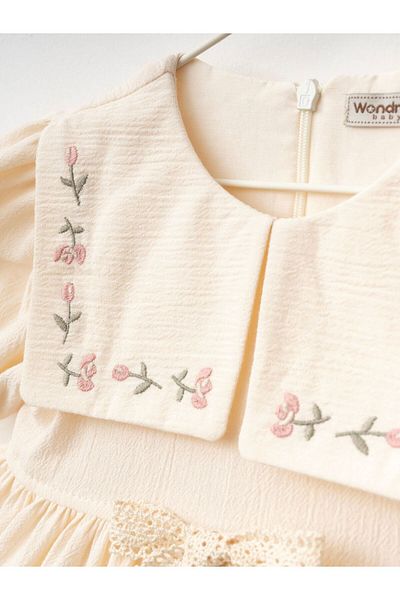 Cherrys Bebek Square Embroidered Crinkle