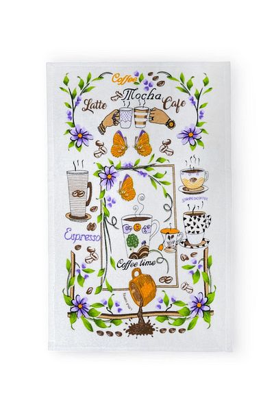 sevilya 3 Pack Printed White Kitchen Towel Model