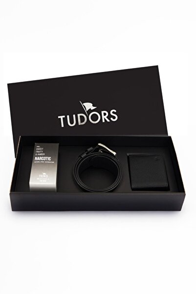 Tudors Özel Kutulu Erkek 3'lü Set Hediyelik - Çeyizlik Parfüm, Hakiki Deri Ke...
