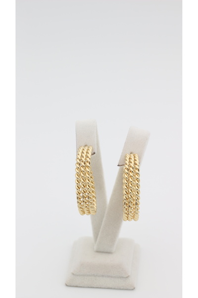 XUPING JEWELRY 14 Ayar Altın Kaplama, Şerit Kesim Trend Küpe