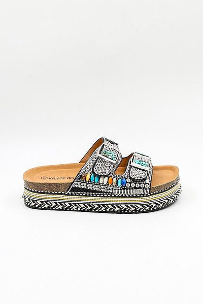 KRISTE BELL Imported Women's Stone Slippers Kb0000-000 Black