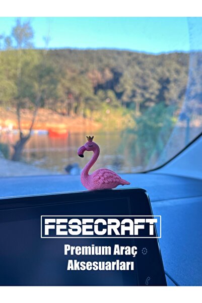 FESECRAFT Pembe Sevimli Flamingo Araba Torpido Aksesuar Araç İçi Süslemeler