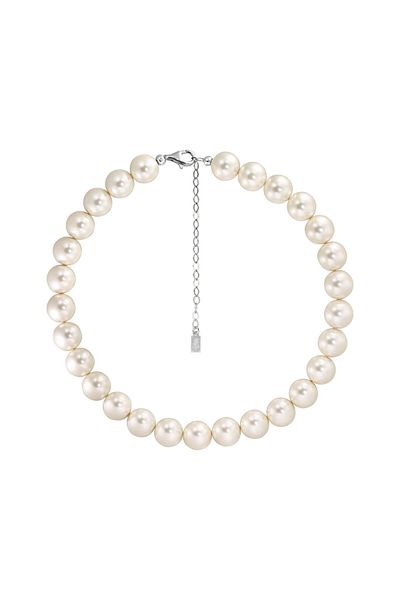 ohmygod jewelry Perlă Statement – ​​Colier cu perle de 12 mm și accesorii din argint, 33 cm